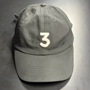 CHANCE The Rapper Hat Cap Strap Back Black White Embroidered 3 Mens Streetwear